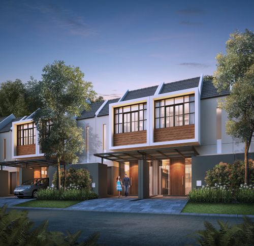 foto tampak rumah tipe IVORY DLX HOOK perumahan GRAND SUNRISE