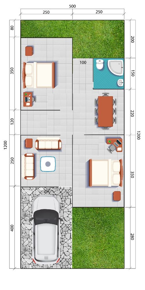 foto denah rumah tipe 36/60 perumahan PERUM GRAHA RAYA 1 SARIREJO