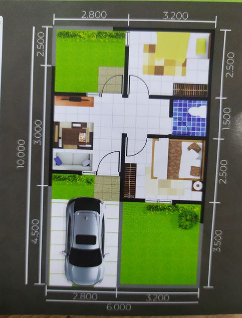 foto denah rumah tipe 30/60 (Cash Keras) perumahan FOREST HILL