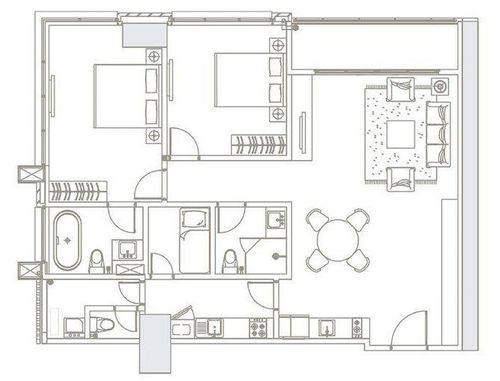 foto denah rumah tipe Tower 2 Unit A 2BR+ perumahan THE ELEMENTS