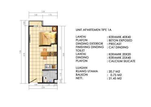 foto denah rumah tipe AZALEA perumahan GALERI CIUMBULEUIT APARTMENT - 2