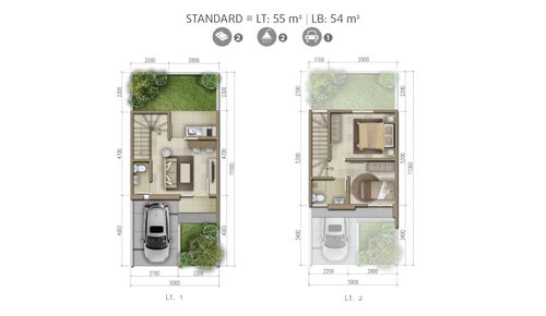 foto denah rumah tipe LIME - STANDAR perumahan Summarecon Bekasi - Cluster Olive Residence