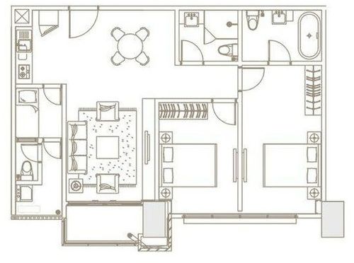 foto denah rumah tipe Tower 2 Unit D 2BR+ perumahan THE ELEMENTS