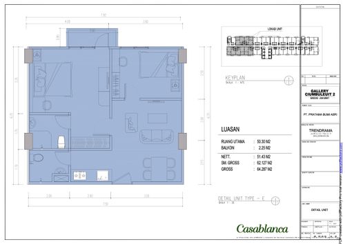 foto denah rumah tipe CASABLANCA perumahan GALERI CIUMBULEUIT APARTMENT - 2