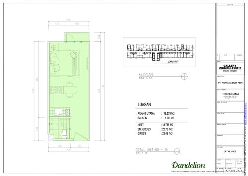 foto denah rumah tipe DANDELION perumahan GALERI CIUMBULEUIT APARTMENT - 2