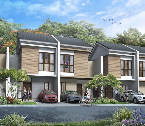 foto tampak rumah tipe FERN - STANDAR perumahan Summarecon Bekasi - Cluster Olive Residence