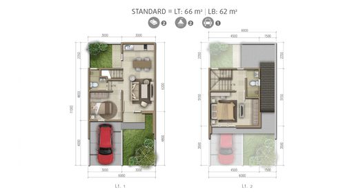 foto denah rumah tipe FERN - STANDAR perumahan Summarecon Bekasi - Cluster Olive Residence