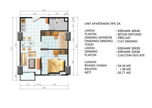 foto denah rumah tipe EDELWEISS perumahan GALERI CIUMBULEUIT APARTMENT - 2