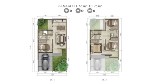 foto denah rumah tipe FERN - PREMIUM perumahan Summarecon Bekasi - Cluster Olive Residence