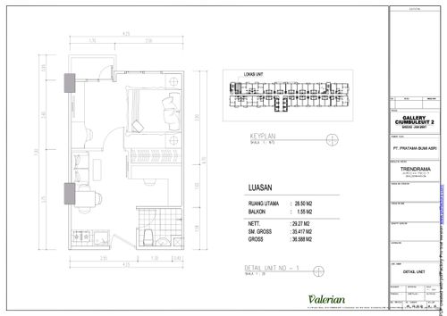 foto denah rumah tipe VALERIAN perumahan GALERI CIUMBULEUIT APARTMENT - 2
