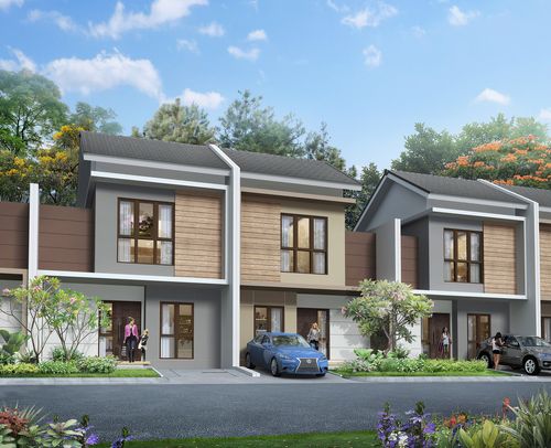 foto tampak rumah tipe PINE - STANDAR perumahan Summarecon Bekasi - Cluster Olive Residence