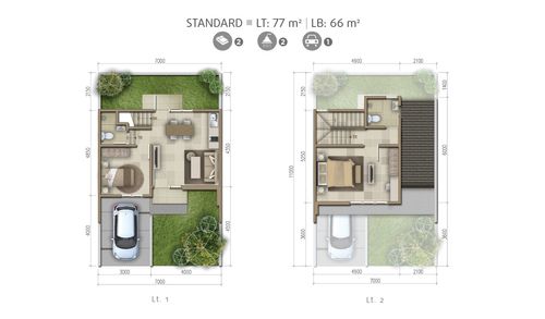 foto denah rumah tipe PINE - STANDAR perumahan Summarecon Bekasi - Cluster Olive Residence