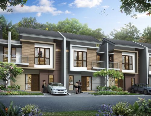 foto tampak rumah tipe PINE - PREMIUM perumahan Summarecon Bekasi - Cluster Olive Residence