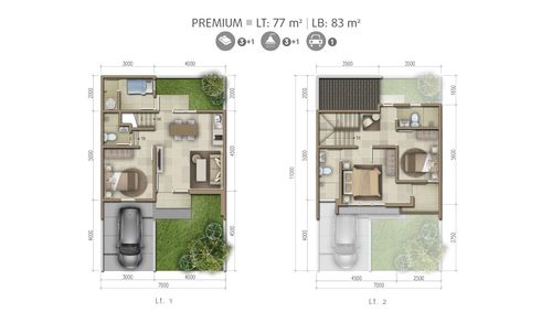 foto denah rumah tipe PINE - PREMIUM perumahan Summarecon Bekasi - Cluster Olive Residence
