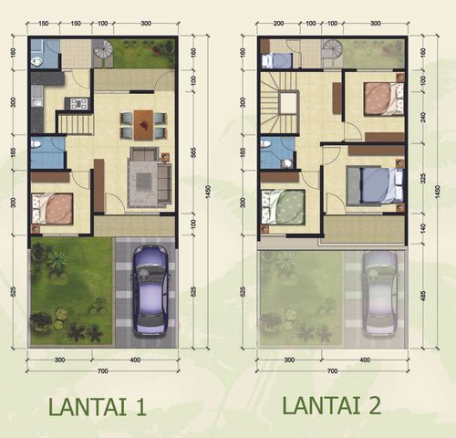 foto denah rumah tipe ASTER perumahan Green Mansion Residence