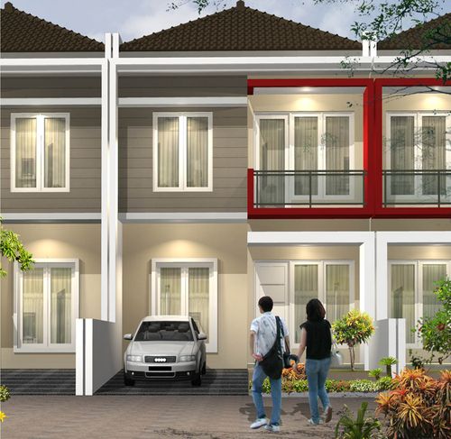 foto tampak rumah tipe TULIP perumahan Green Mansion Residence
