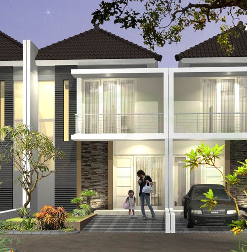 foto tampak rumah tipe ASOKA perumahan Green Mansion Residence