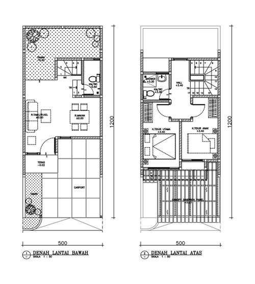 foto denah rumah tipe Azalea bb/1,54/96 perumahan Magnolia Residence