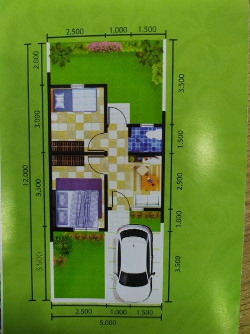 foto denah rumah tipe 27/60 (5x12) (KPR) perumahan FOREST HILL