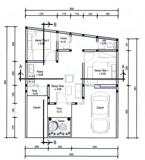 foto denah rumah tipe 45 perumahan GRHA TAMAN PELANGI 2