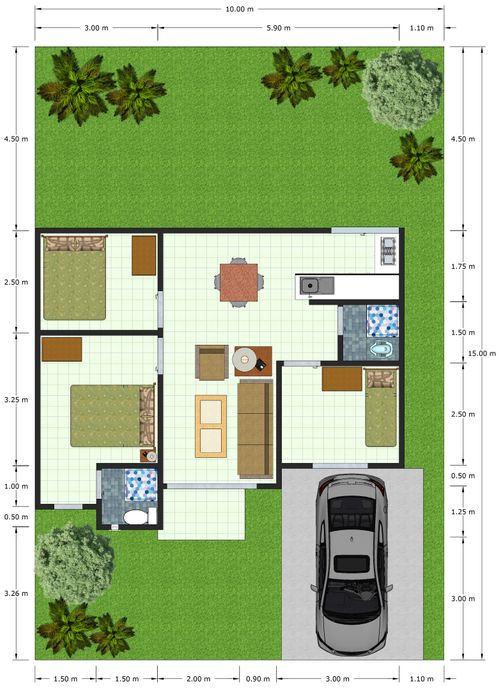 foto denah rumah tipe 58/178 perumahan PURI KELAPA GADING