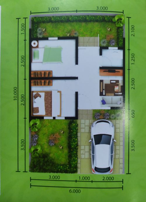 foto denah rumah tipe 27/60 (6x10) (KPR) perumahan FOREST HILL