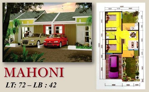 foto denah rumah tipe 42 perumahan Serpong Green Park 2