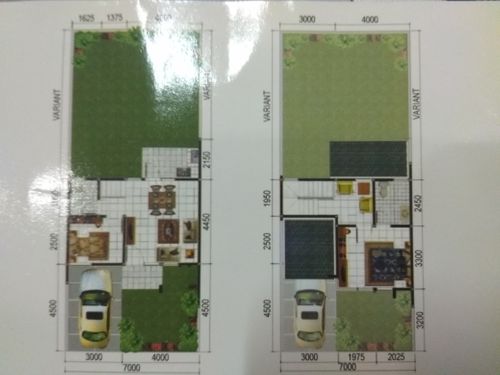 foto denah rumah tipe 69 perumahan Serpong Green Park 2