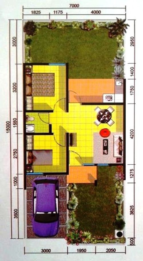 foto denah rumah tipe 40 perumahan Serpong Green Park 2