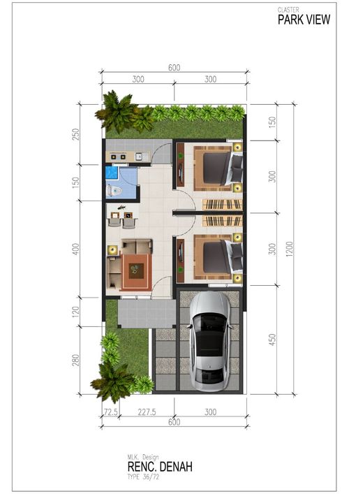 foto denah rumah tipe P 36/72 perumahan Indraprasta View