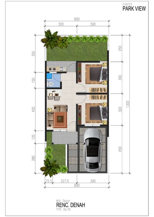 foto denah rumah tipe P 36/78 perumahan Indraprasta View