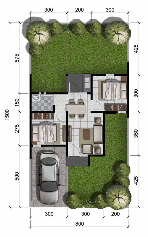 foto denah rumah tipe Ebony 4 perumahan CitraIndah City