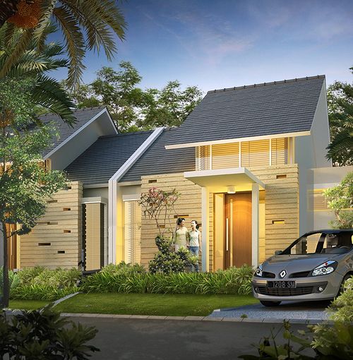 foto tampak rumah tipe AGANO A perumahan CITRAHARMONI - CLUSTER RIVERSIDE