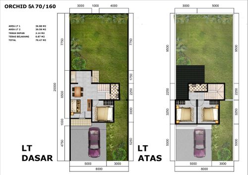 foto denah rumah tipe Orchid 5 RC perumahan CitraIndah City Bukit Orchid