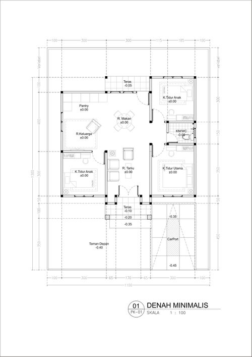 foto denah rumah tipe MINIMALIS-70 perumahan PONDOK KELAPA