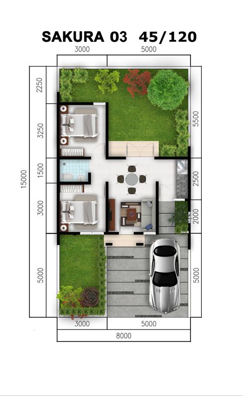 foto denah rumah tipe Sakura 3 perumahan CitraIndah City Bukit Sakura
