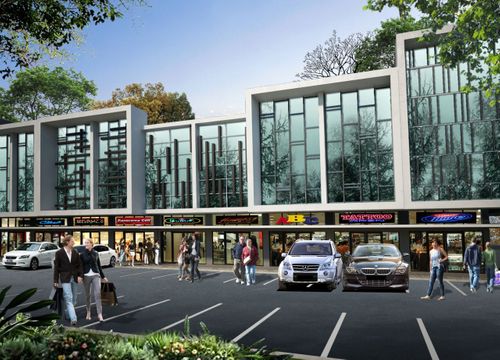 foto tampak rumah tipe Shophouse D1/12B perumahan Cluster Ivy Park Citraland BSB City