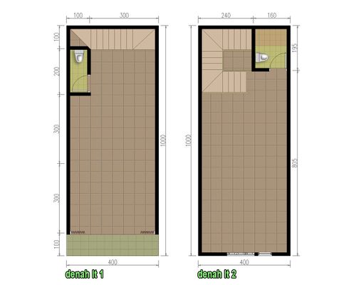 foto denah rumah tipe Ruko Papandayan - 158 perumahan GREENVILLE GOFUR