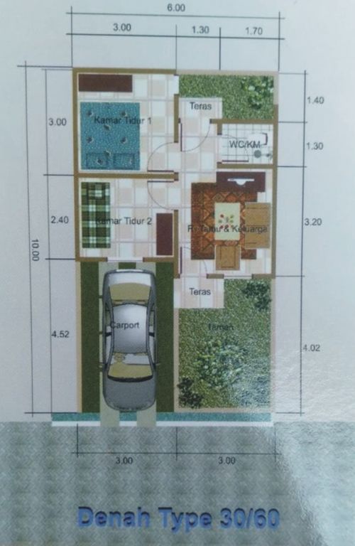 foto tampak rumah tipe 3069 perumahan Pondok Indah Kersamenak