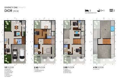 foto denah rumah tipe Dior perumahan Givency One Tahap III