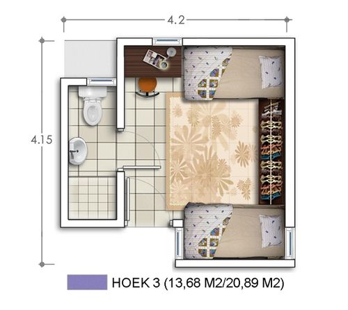 foto denah rumah tipe Aeropolis Residence 2 - Hoek 3 perumahan APARTEMENT AEROPOLIS