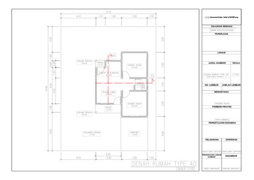foto denah rumah tipe GUNTUNG PAIKAT perumahan Shafwah Guntung Paikat 2
