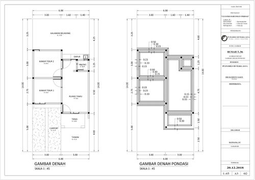foto denah rumah tipe 36/84 perumahan CLUSTER DARUSMAN PERMAI