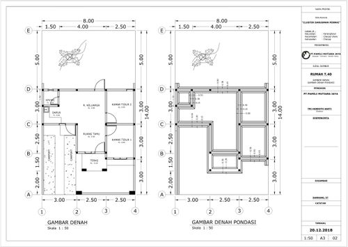 foto denah rumah tipe 40/112 perumahan CLUSTER DARUSMAN PERMAI