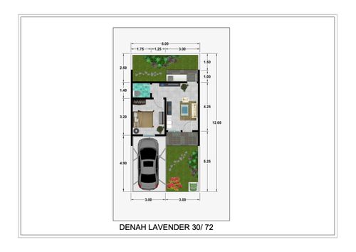 foto denah rumah tipe LAVENDER perumahan METLAND CIBITUNG - CLUSTER SALVIA