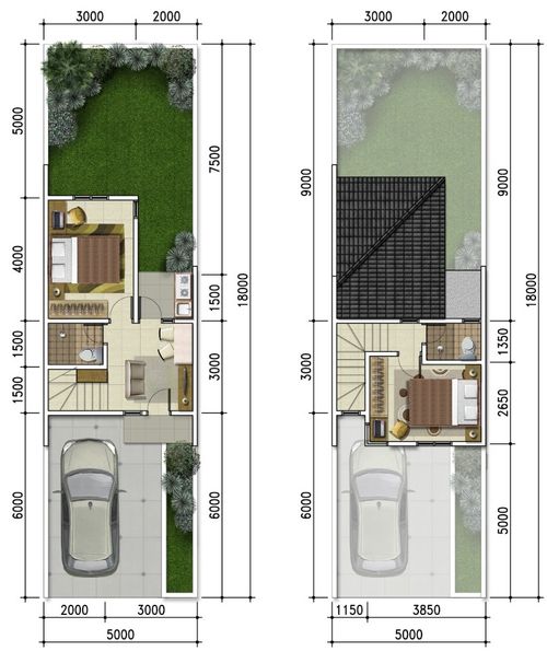 foto denah rumah tipe SADHANA 5X17 perumahan CITRA GARDEN GOWA