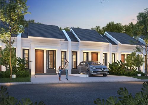 foto tampak rumah tipe ALLICANTE perumahan CITRA GARDEN GOWA