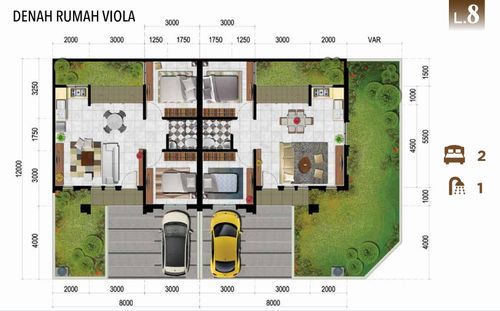 foto denah rumah tipe VIOLA STD perumahan CITRA RAYA - CLUSTER LUGANO ZA & ZB
