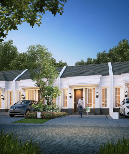 foto tampak rumah tipe ALORA perumahan CITRA GARDEN GOWA