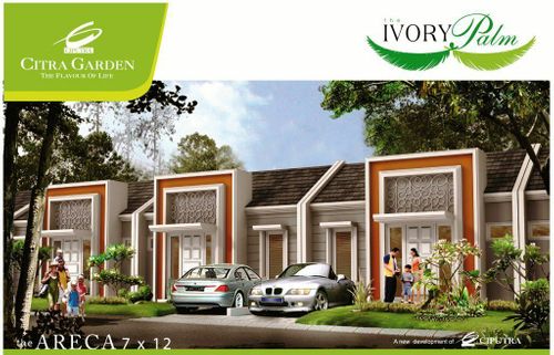 foto tampak rumah tipe ARECA DELUXE perumahan CITRA GARDEN GOWA